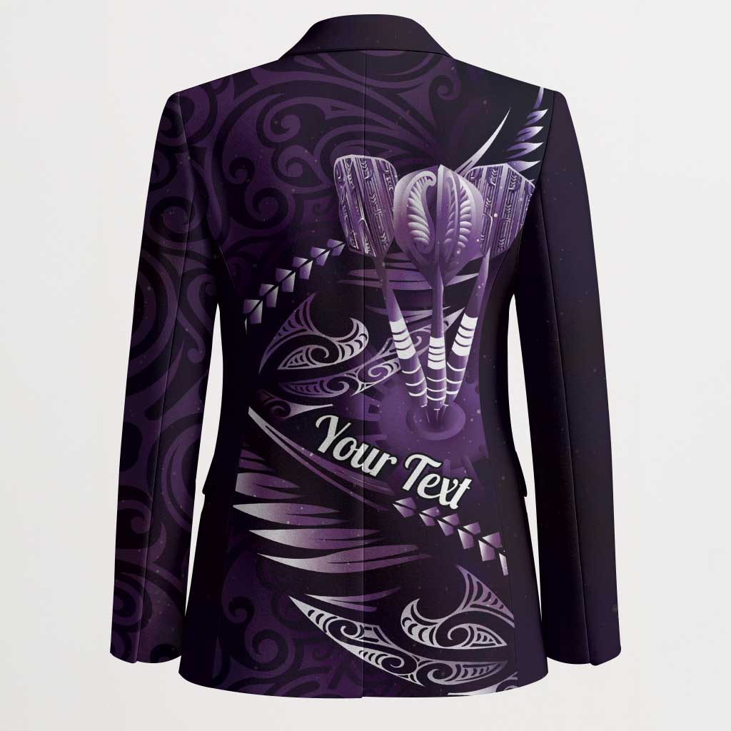 Personalised All Purple New Zealand Darts Blazer Aoteroa Fern Maori Galaxy Style - Polynesian Pride