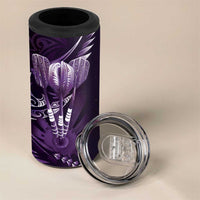 All Purple New Zealand Darts 4 in 1 Can Cooler Tumbler Aoteroa Fern Maori Galaxy Style