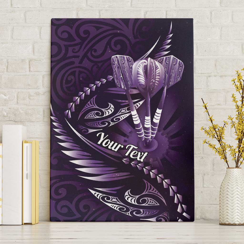 Personalised All Purple New Zealand Darts Canvas Wall Art Aoteroa Fern Maori Galaxy Style