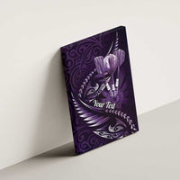Personalised All Purple New Zealand Darts Canvas Wall Art Aoteroa Fern Maori Galaxy Style