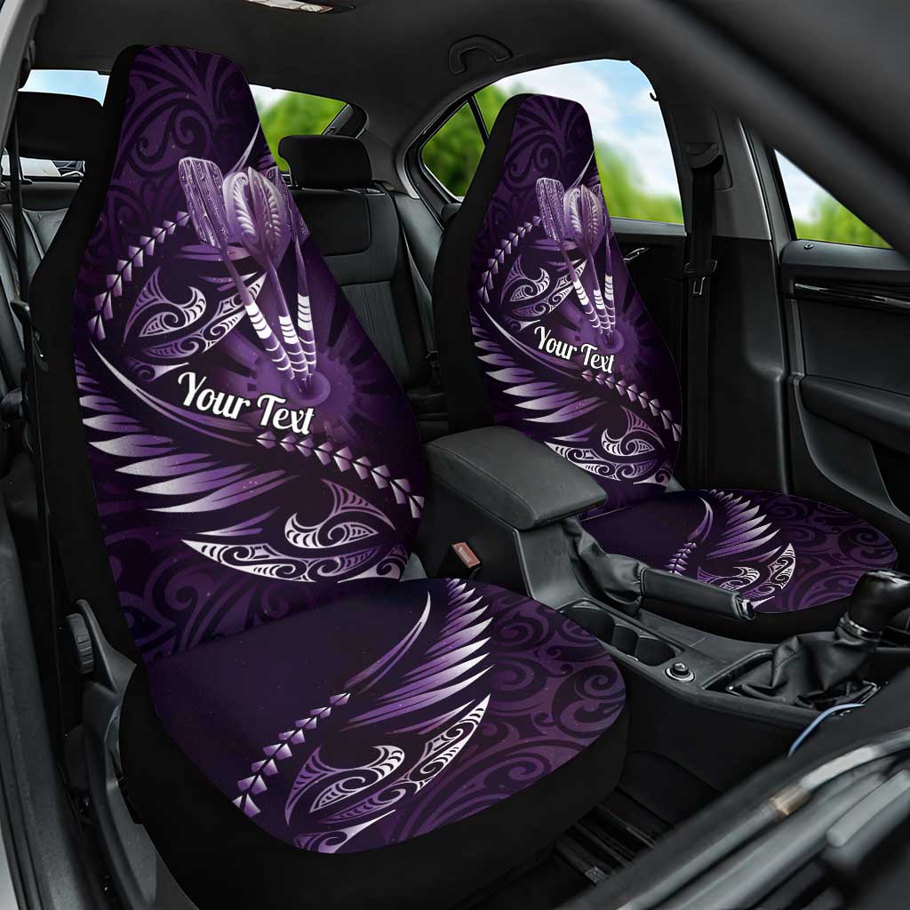 Personalised All Purple New Zealand Darts Car Seat Cover Aoteroa Fern Maori Galaxy Style
