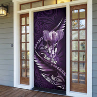 Personalised All Purple New Zealand Darts Door Cover Aoteroa Fern Maori Galaxy Style - Polynesian Pride