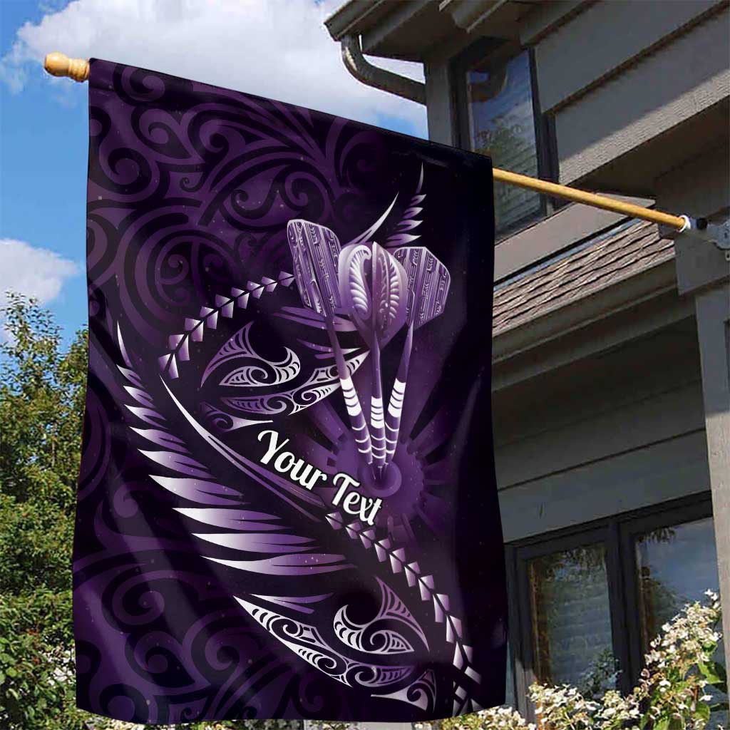 Personalised All Purple New Zealand Darts Garden Flag Aoteroa Fern Maori Galaxy Style