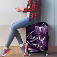 Personalised All Purple New Zealand Darts Luggage Cover Aoteroa Fern Maori Galaxy Style
