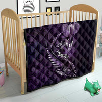 Personalised All Purple New Zealand Darts Quilt Aoteroa Fern Maori Galaxy Style
