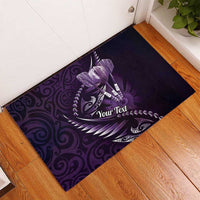 Personalised All Purple New Zealand Darts Rubber Doormat Aoteroa Fern Maori Galaxy Style