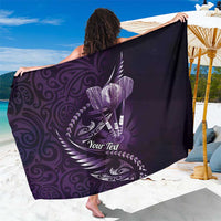 Personalised All Purple New Zealand Darts Sarong Aoteroa Fern Maori Galaxy Style