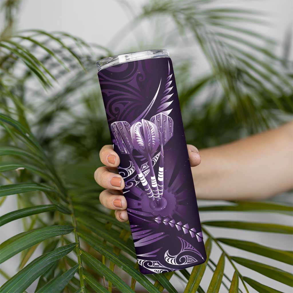 All Purple New Zealand Darts Skinny Tumbler Aoteroa Fern Maori Galaxy Style