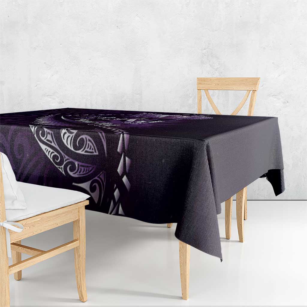 Personalised All Purple New Zealand Darts Tablecloth Aoteroa Fern Maori Galaxy Style