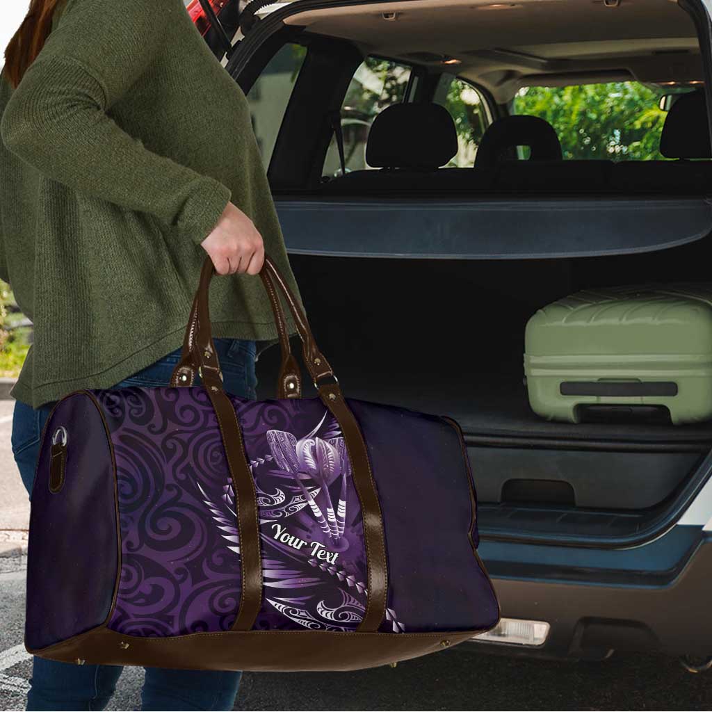 Personalised All Purple New Zealand Darts Travel Bag Aoteroa Fern Maori Galaxy Style - Polynesian Pride
