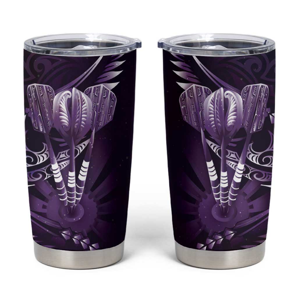 All Purple New Zealand Darts Tumbler Cup Aoteroa Fern Maori Galaxy Style