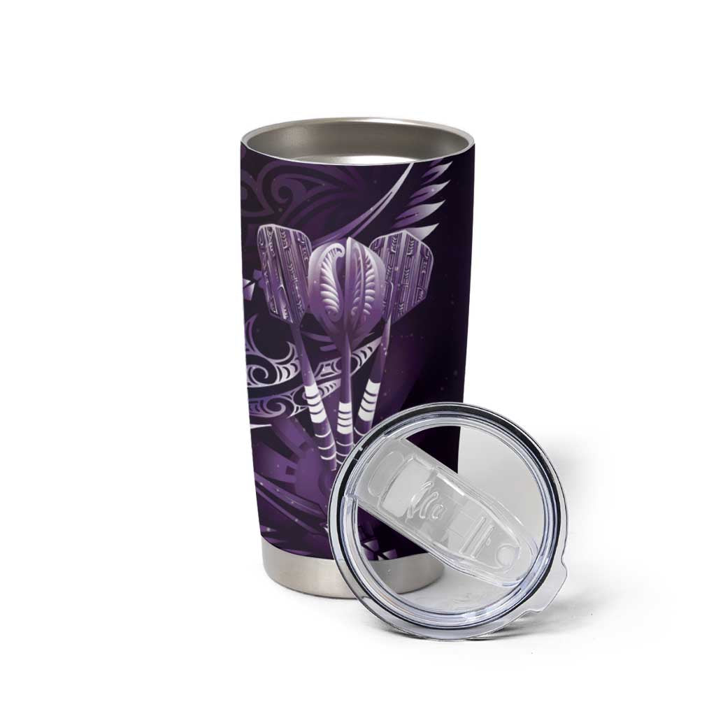 All Purple New Zealand Darts Tumbler Cup Aoteroa Fern Maori Galaxy Style