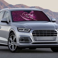 Personalised All Pink New Zealand Darts Auto Sun Shade Aoteroa Fern Maori Galaxy Style - Polynesian Pride