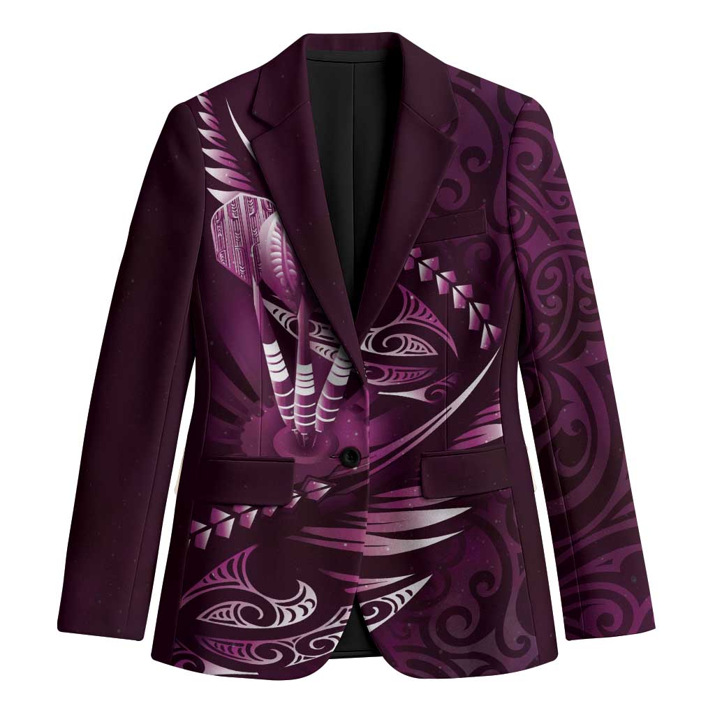 Personalised All Pink New Zealand Darts Blazer Aoteroa Fern Maori Galaxy Style - Polynesian Pride