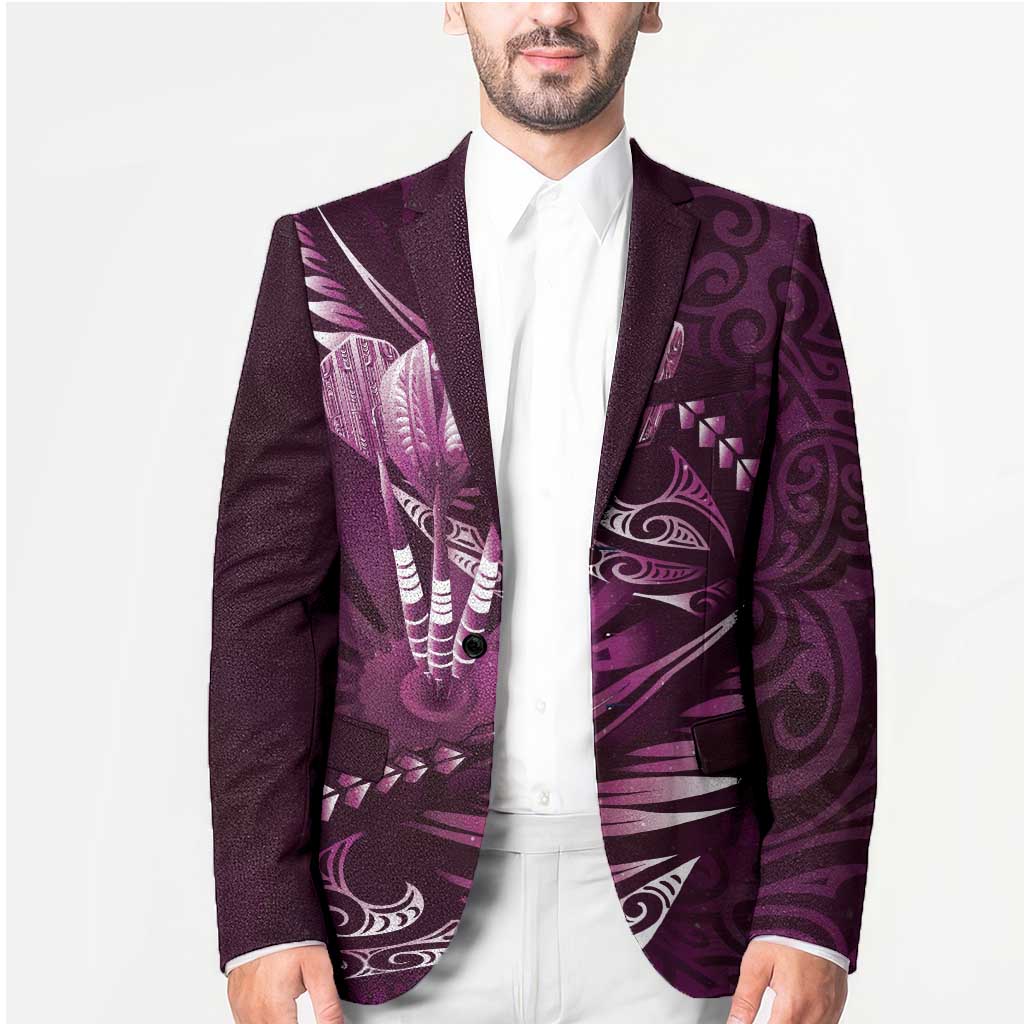 Personalised All Pink New Zealand Darts Blazer Aoteroa Fern Maori Galaxy Style - Polynesian Pride