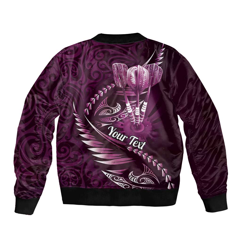 Personalised All Pink New Zealand Darts Bomber Jacket Aoteroa Fern Maori Galaxy Style