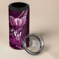 All Pink New Zealand Darts 4 in 1 Can Cooler Tumbler Aoteroa Fern Maori Galaxy Style