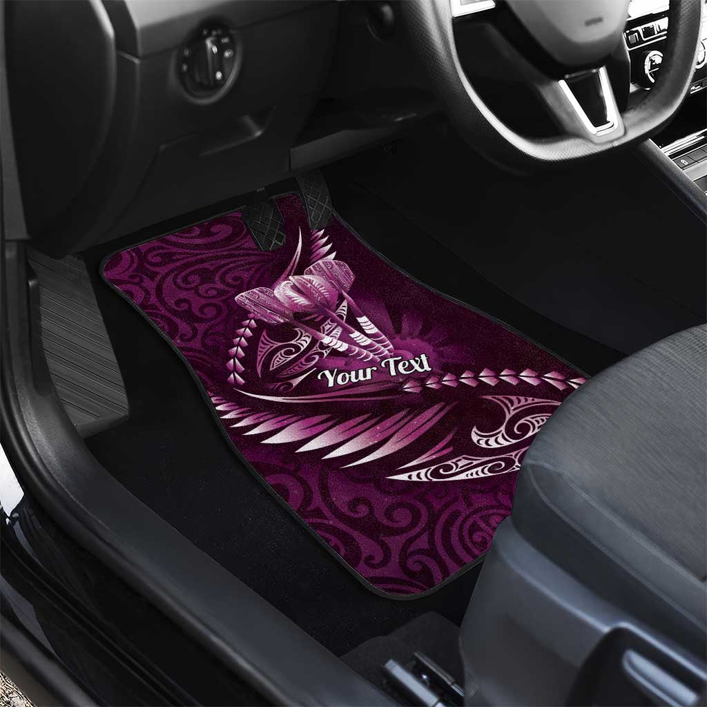 Personalised All Pink New Zealand Darts Car Mats Aoteroa Fern Maori Galaxy Style