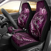 Personalised All Pink New Zealand Darts Car Seat Cover Aoteroa Fern Maori Galaxy Style