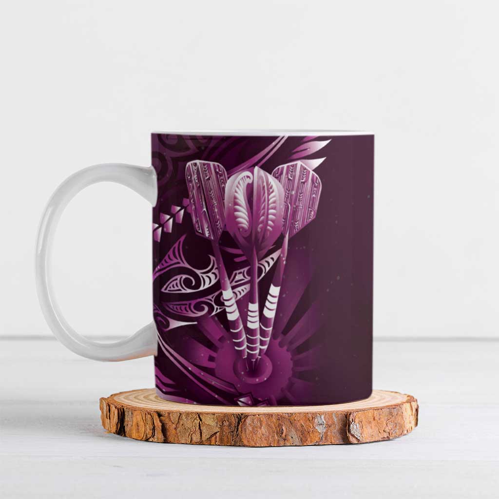 All Pink New Zealand Darts Ceramic Mug Aoteroa Fern Maori Galaxy Style - Polynesian Pride