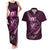 Personalised All Pink New Zealand Darts Couples Matching Tank Maxi Dress and Hawaiian Shirt Aoteroa Fern Maori Galaxy Style