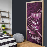 Personalised All Pink New Zealand Darts Door Cover Aoteroa Fern Maori Galaxy Style - Polynesian Pride