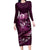 Personalised All Pink New Zealand Darts Family Matching Long Sleeve Bodycon Dress and Hawaiian Shirt Aoteroa Fern Maori Galaxy Style