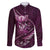 Personalised All Pink New Zealand Darts Family Matching Off The Shoulder Long Sleeve Dress and Hawaiian Shirt Aoteroa Fern Maori Galaxy Style