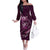 Personalised All Pink New Zealand Darts Family Matching Off The Shoulder Long Sleeve Dress and Hawaiian Shirt Aoteroa Fern Maori Galaxy Style
