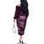 Personalised All Pink New Zealand Darts Family Matching Off The Shoulder Long Sleeve Dress and Hawaiian Shirt Aoteroa Fern Maori Galaxy Style