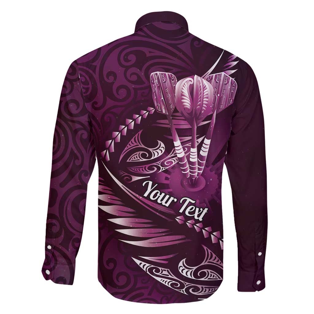 Personalised All Pink New Zealand Darts Family Matching Puletasi and Hawaiian Shirt Aoteroa Fern Maori Galaxy Style