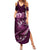 Personalised All Pink New Zealand Darts Family Matching Summer Maxi Dress and Hawaiian Shirt Aoteroa Fern Maori Galaxy Style