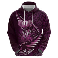 Personalised All Pink New Zealand Darts Hoodie Aoteroa Fern Maori Galaxy Style