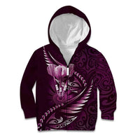 Personalised All Pink New Zealand Darts Kid Hoodie Aoteroa Fern Maori Galaxy Style
