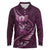 Personalised All Pink New Zealand Darts Long Sleeve Polo Shirt Aoteroa Fern Maori Galaxy Style