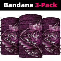 Personalised All Pink New Zealand Darts Neck Gaiter Aoteroa Fern Maori Galaxy Style - Polynesian Pride