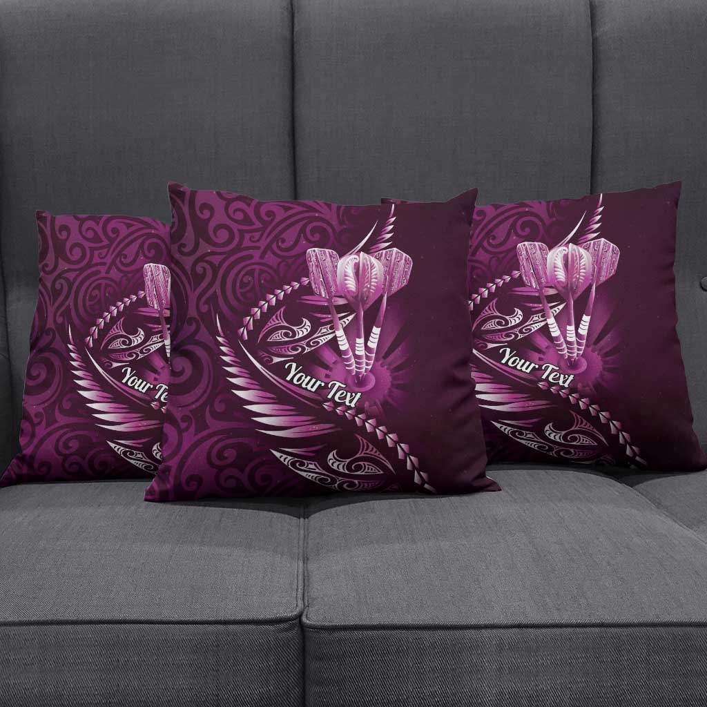 Personalised All Pink New Zealand Darts Pillow Cover Aoteroa Fern Maori Galaxy Style - Polynesian Pride