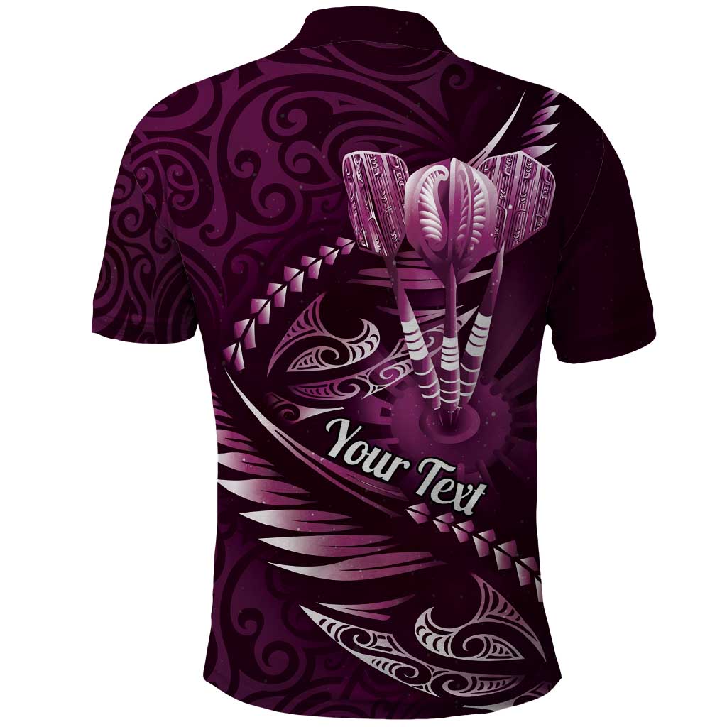 Personalised All Pink New Zealand Darts Polo Shirt Aoteroa Fern Maori Galaxy Style