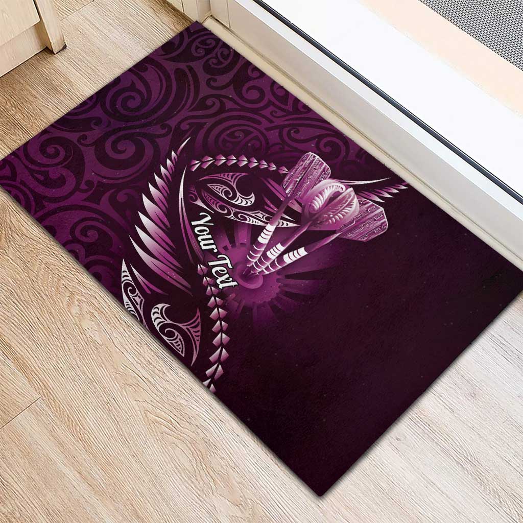 Personalised All Pink New Zealand Darts Rubber Doormat Aoteroa Fern Maori Galaxy Style