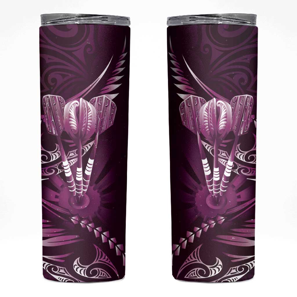 All Pink New Zealand Darts Skinny Tumbler Aoteroa Fern Maori Galaxy Style
