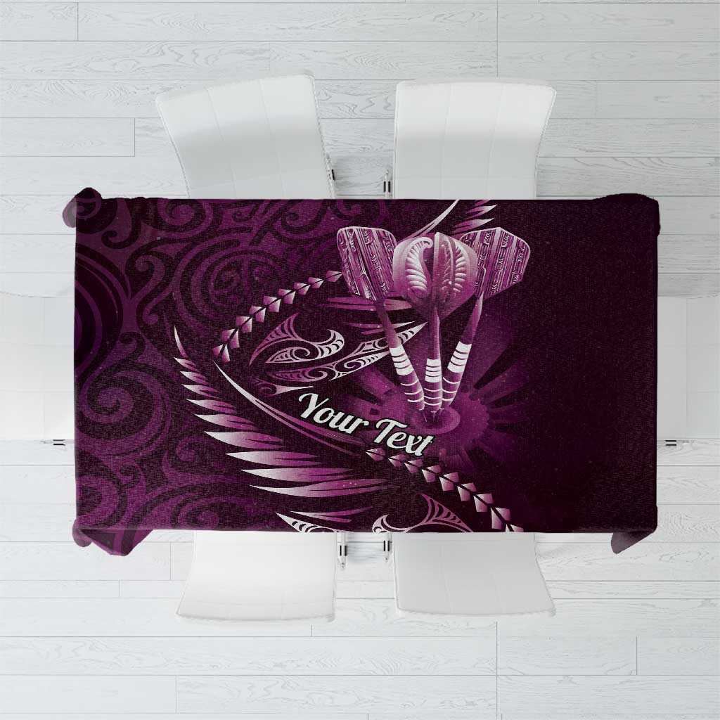 Personalised All Pink New Zealand Darts Tablecloth Aoteroa Fern Maori Galaxy Style