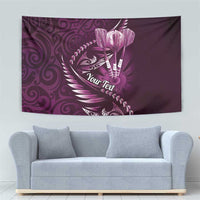 Personalised All Pink New Zealand Darts Tapestry Aoteroa Fern Maori Galaxy Style