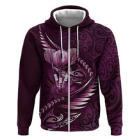 Personalised All Pink New Zealand Darts Zip Hoodie Aoteroa Fern Maori Galaxy Style