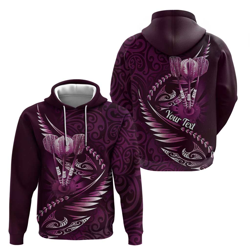 Personalised All Pink New Zealand Darts Zip Hoodie Aoteroa Fern Maori Galaxy Style