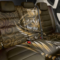 Personalised All Gold New Zealand Darts Back Car Seat Cover Aoteroa Fern Maori Galaxy Style