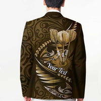 Personalised All Gold New Zealand Darts Blazer Aoteroa Fern Maori Galaxy Style - Polynesian Pride