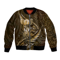 Personalised All Gold New Zealand Darts Bomber Jacket Aoteroa Fern Maori Galaxy Style