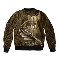Personalised All Gold New Zealand Darts Bomber Jacket Aoteroa Fern Maori Galaxy Style