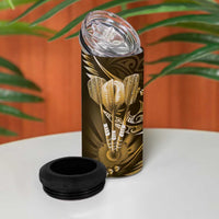 All Gold New Zealand Darts 4 in 1 Can Cooler Tumbler Aoteroa Fern Maori Galaxy Style