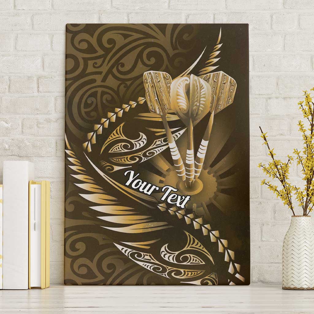 Personalised All Gold New Zealand Darts Canvas Wall Art Aoteroa Fern Maori Galaxy Style